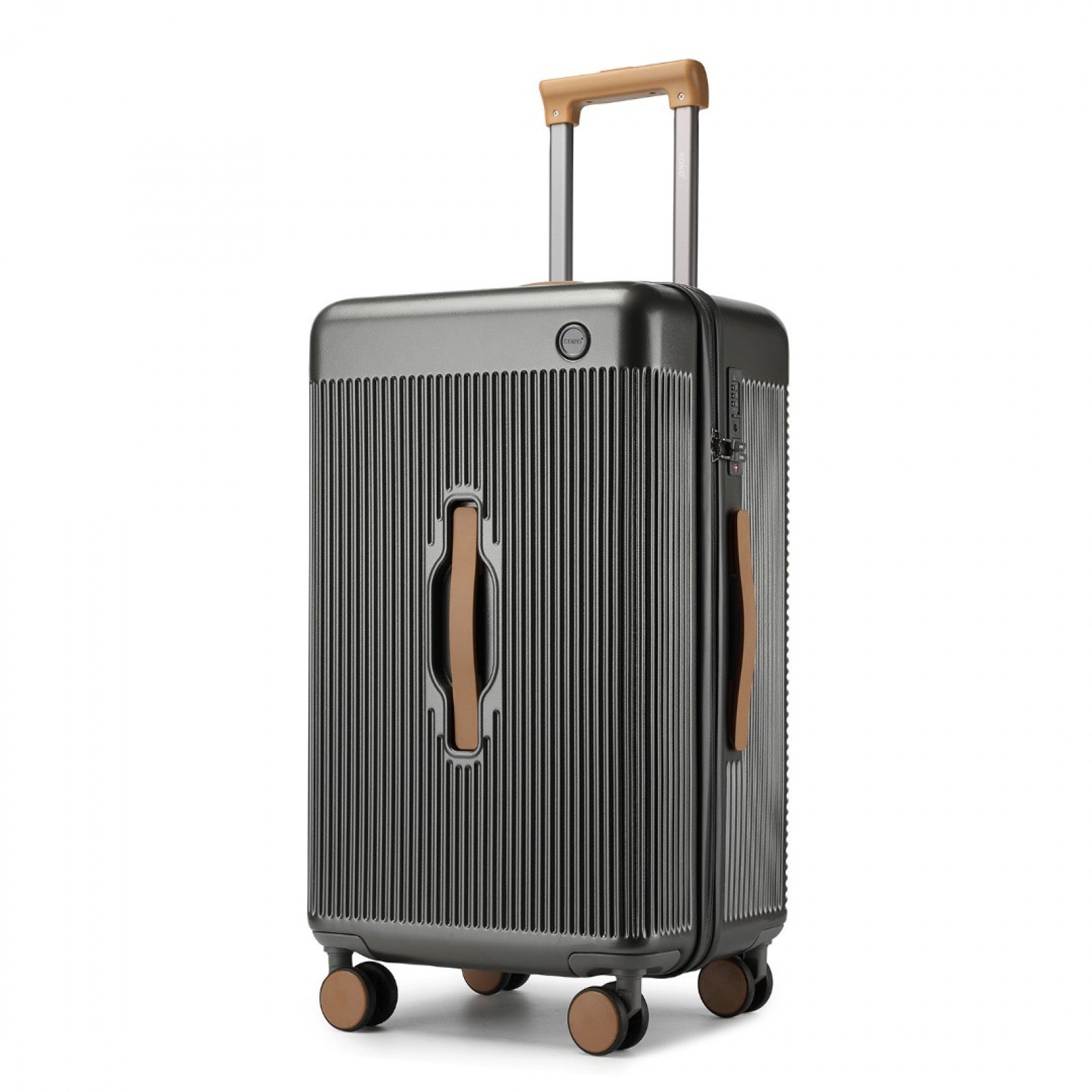Kono 24 Inch Premium Hard Shell Check-In Suitcase Durable ABS and PC with TSA Lock and Multi-Handle Design for Effortless Travel - Grey And Brown