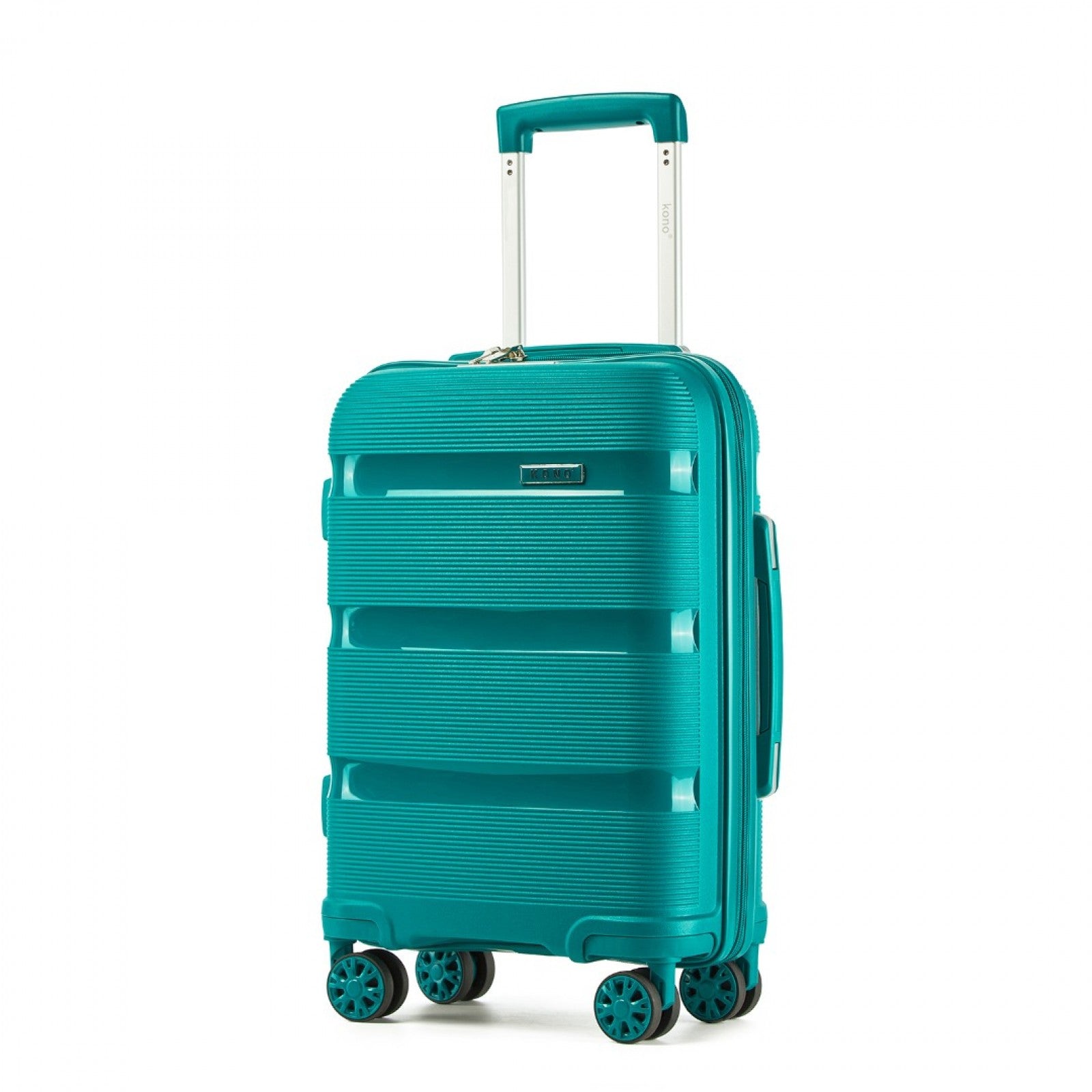 Kono 19-Inch PP Hardshell Carry-On Suitcase–Lightweight Cabin Luggage with TSA Lock, 360° Silent Spinner Wheels - Blue and Green