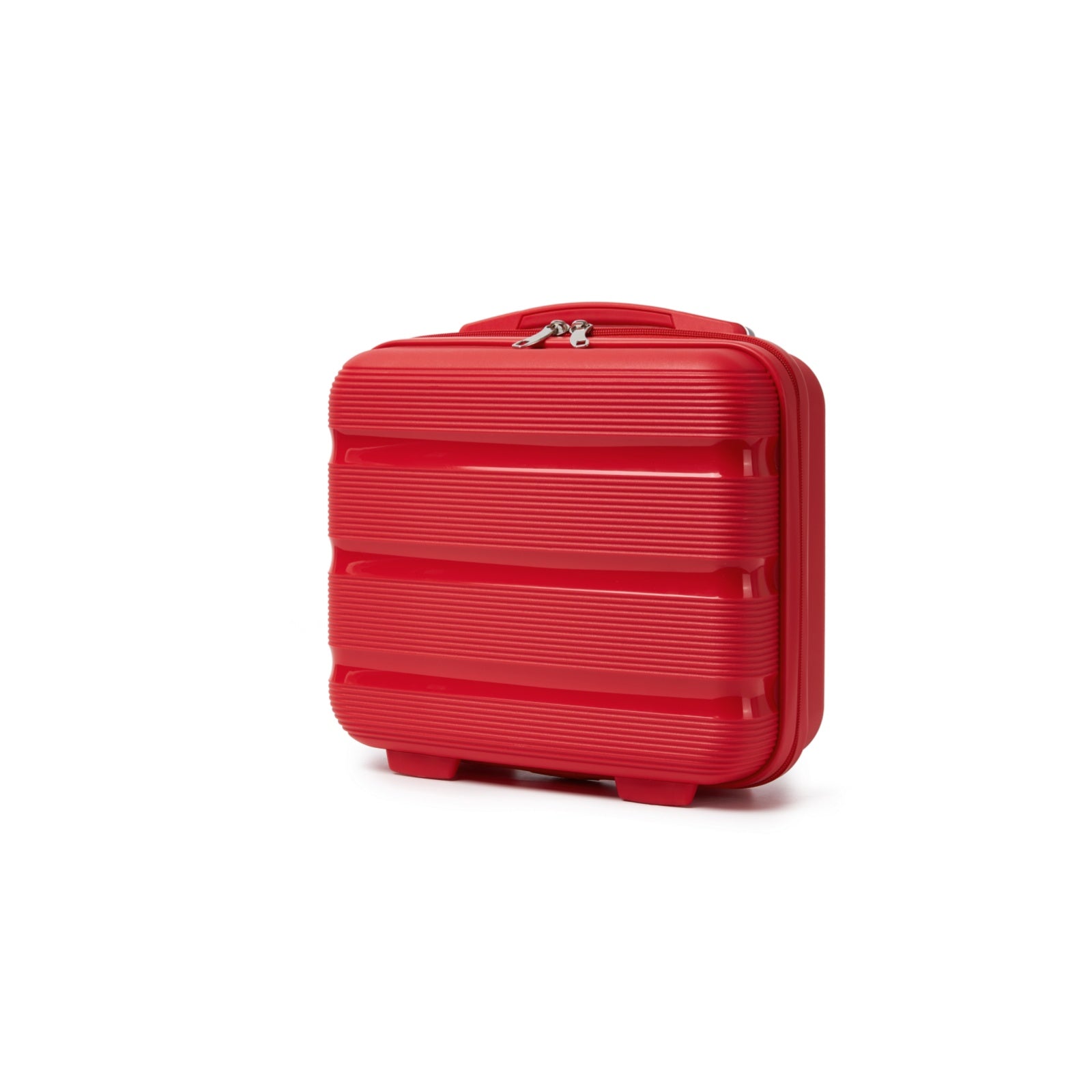 Kono 12-Inch PP Hardshell Lightweight Vanity Case for Travel & Daily Use - Red