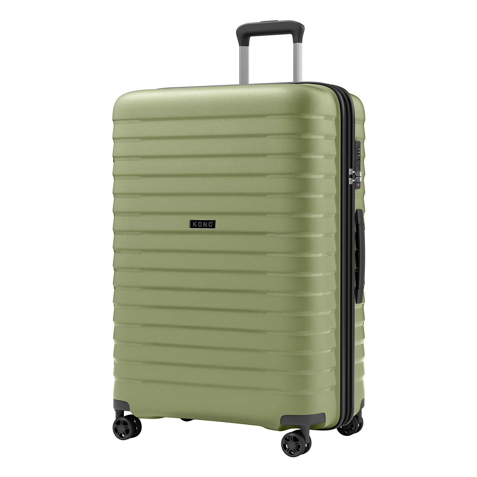 Kono 28-Inch Hard Shell Scratch-Resistant PP Luggage with Cup Holder, TSA Lock & Expandable Design-Check-in Luggage For Travel - Green