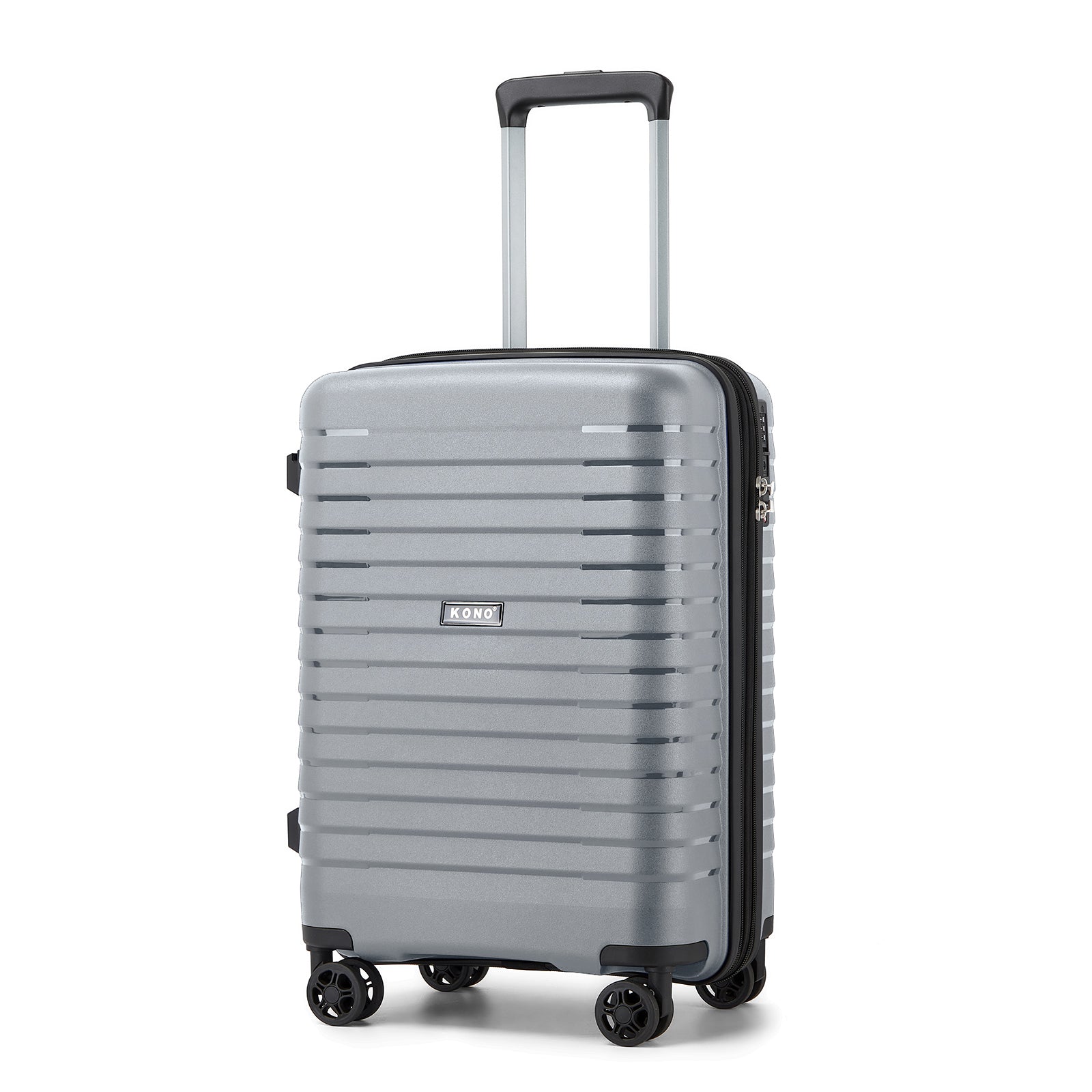 Kono 20-Inch Hard Shell Scratch-Resistant PP Luggage with Cup Holder, TSA Lock & Expandable Design-Cabin Trolley For Travel - Grey