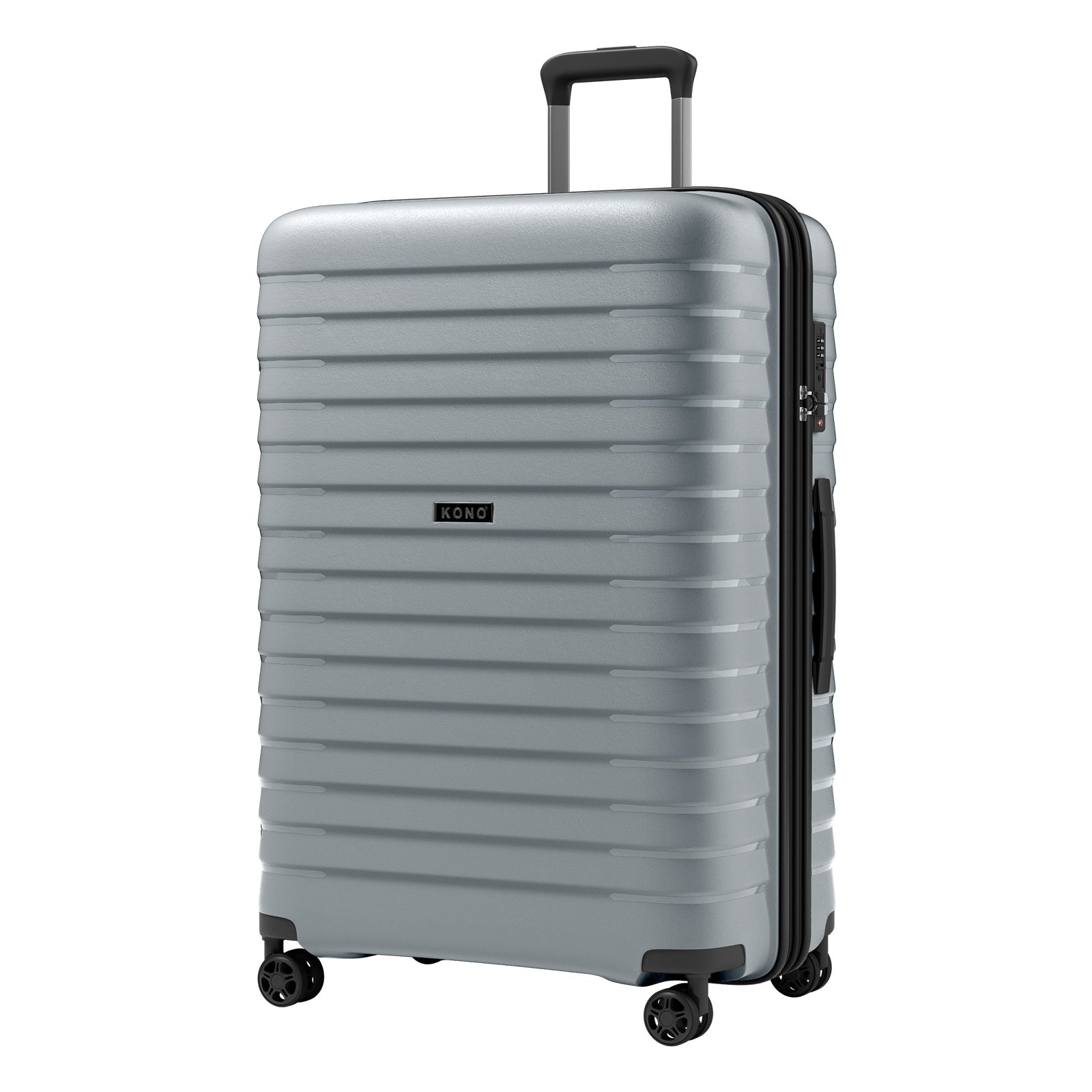 Kono 28-Inch Hard Shell Scratch-Resistant PP Luggage with Cup Holder, TSA Lock & Expandable Design-Check-in Luggage For Travel - Grey
