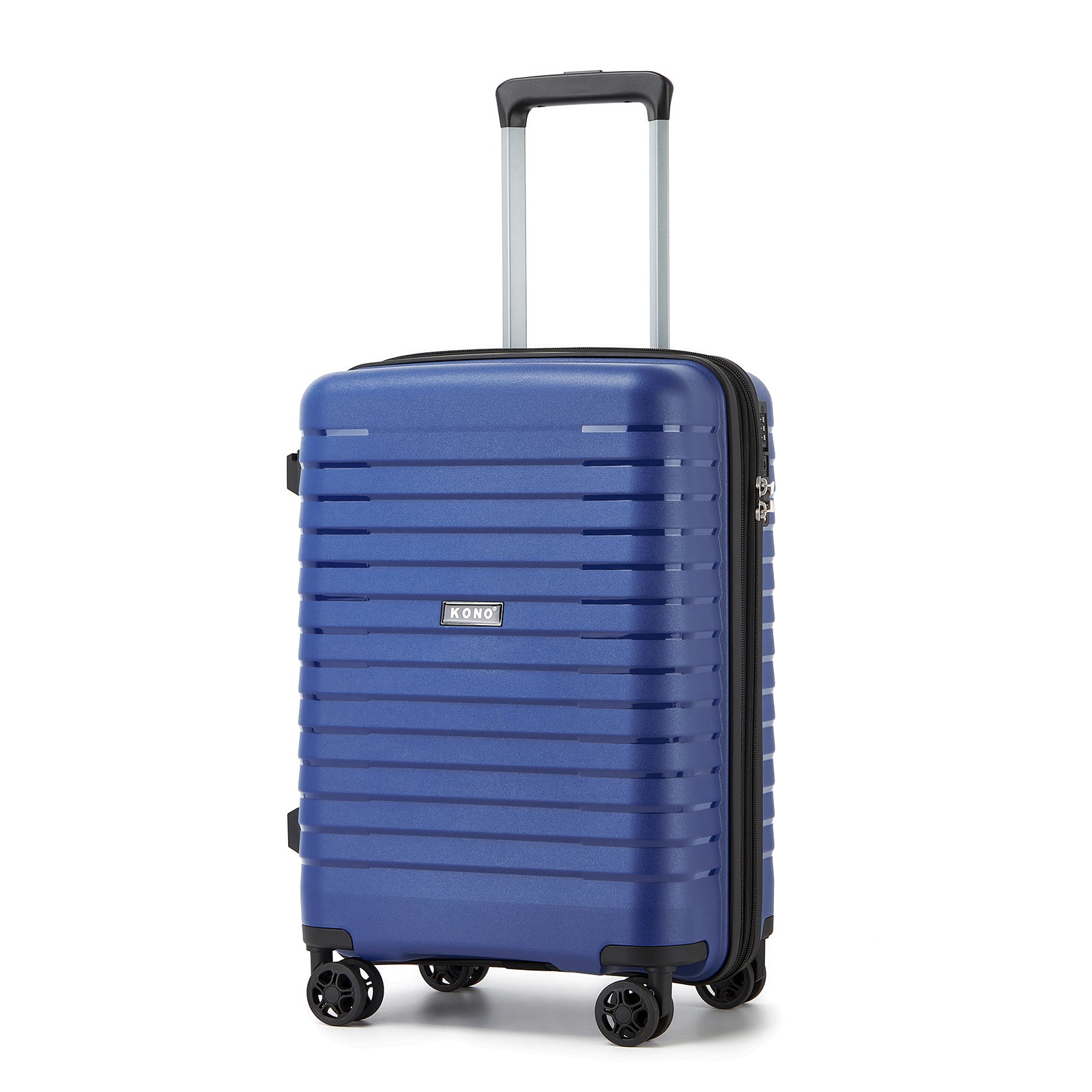 Kono 20-Inch Hard Shell Scratch-Resistant PP Luggage with Cup Holder, TSA Lock & Expandable Design-Cabin Trolley For Travel - Navy