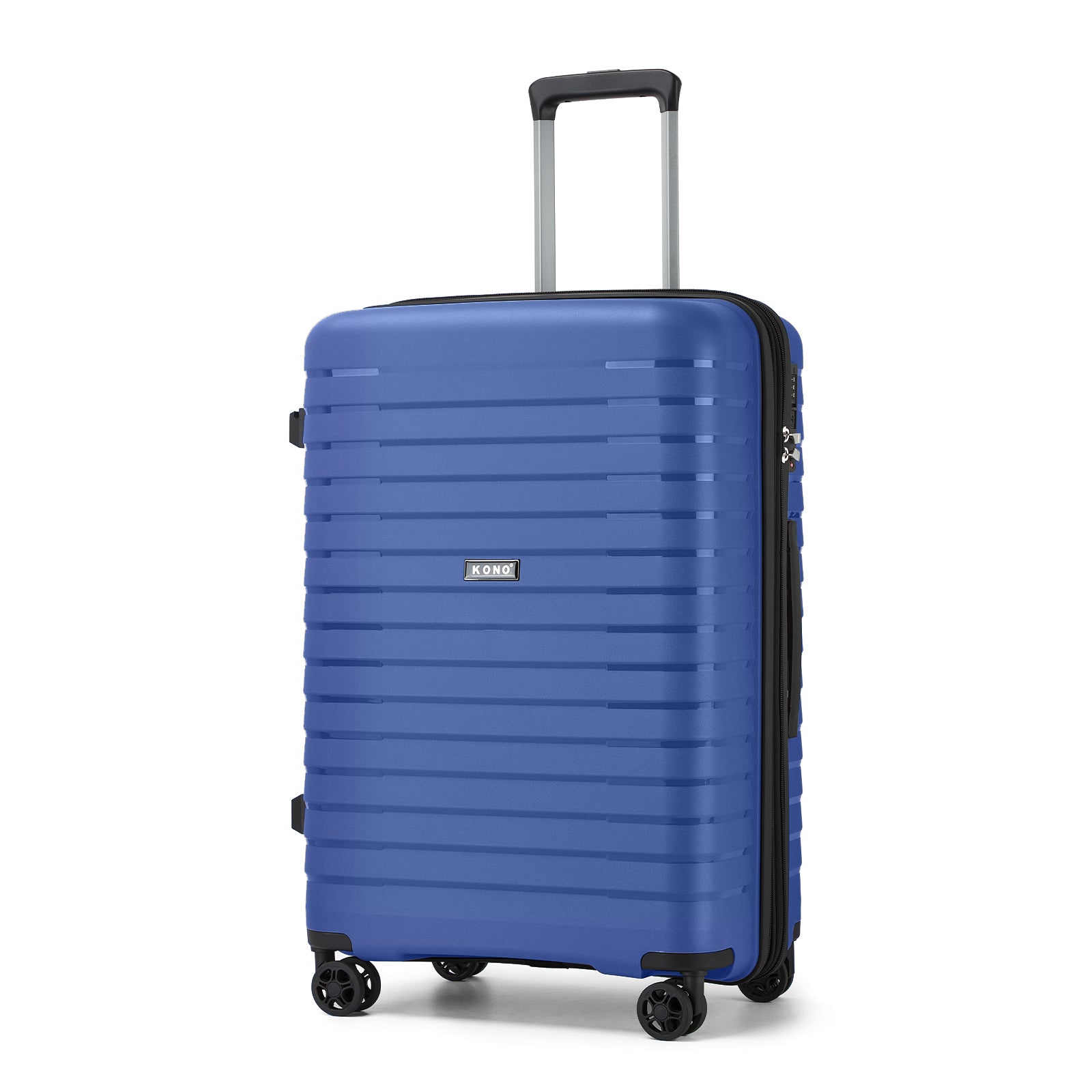 Kono 24-Inch Hard Shell Scratch-Resistant PP Luggage with Cup Holder, TSA Lock & Expandable Design-Check-in Luggage For Travel - Navy