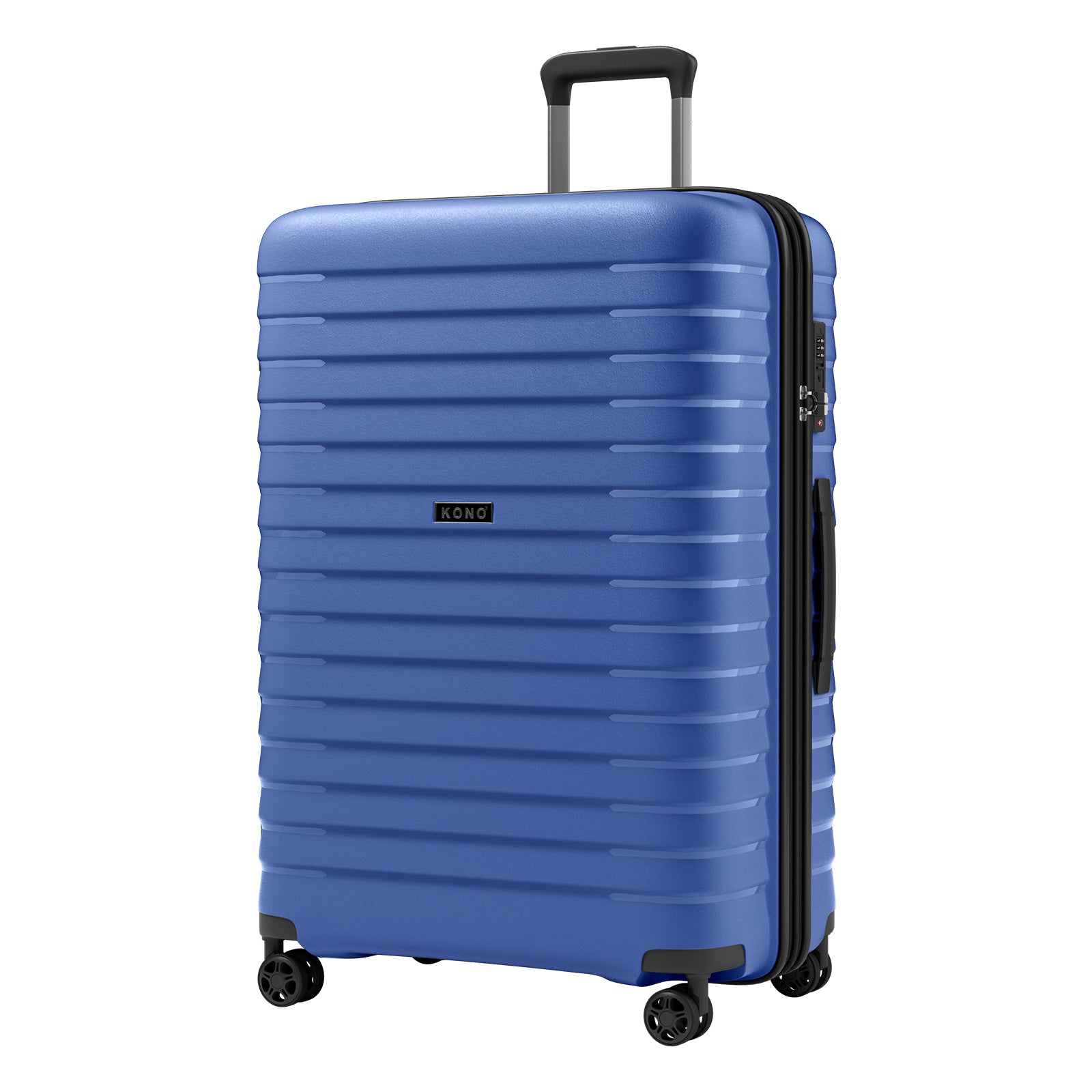 Kono 28-Inch Hard Shell Scratch-Resistant PP Luggage with Cup Holder, TSA Lock & Expandable Design-Check-in Luggage For Travel - Navy