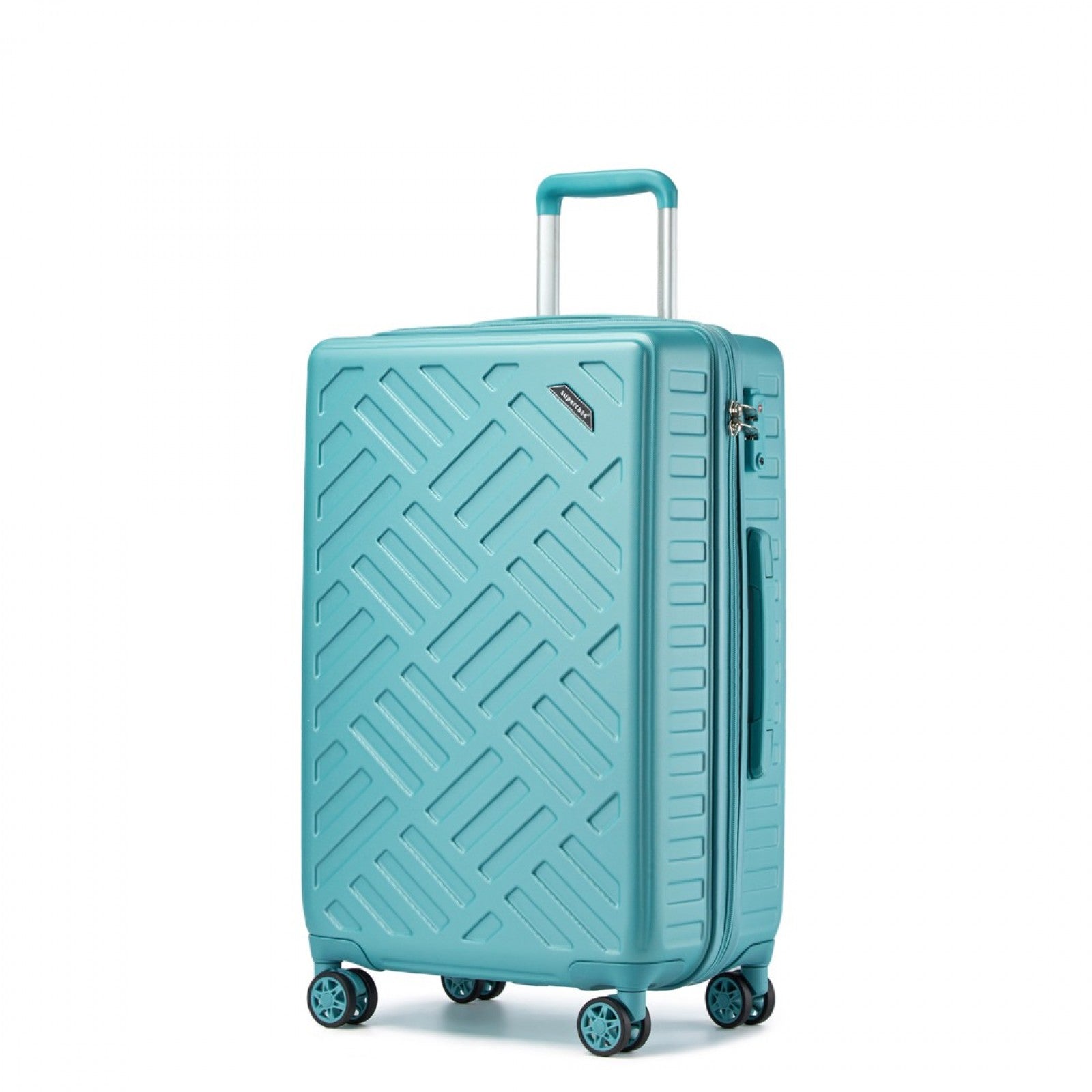 Supercase 24 Inch Sleek Geometric Pattern Hard Shell ABS+PC Check-In Suitcase with TSA Lock for Effortless Travel - Blue