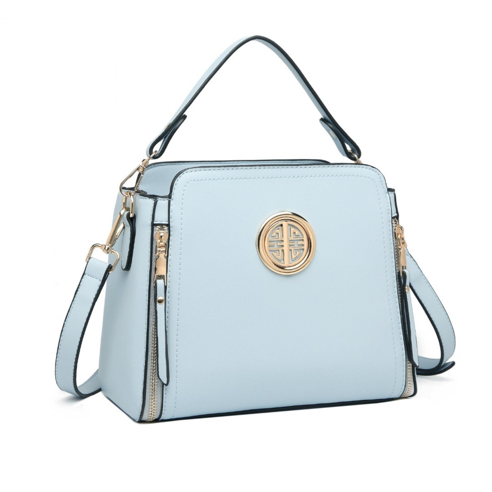 Miss Lulu Leather Look Practical Crossbody Bag - Blue