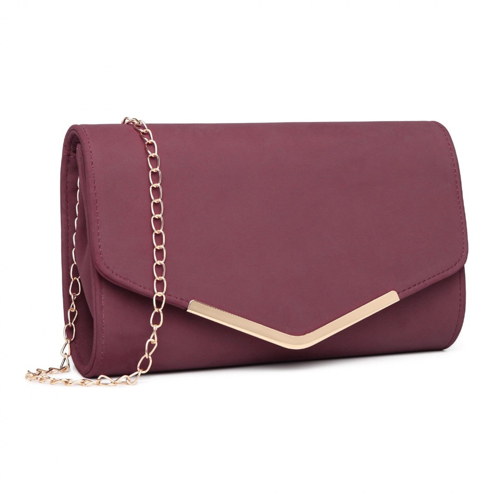 Miss Lulu Leather Look Envelope Clutch Bag - Red