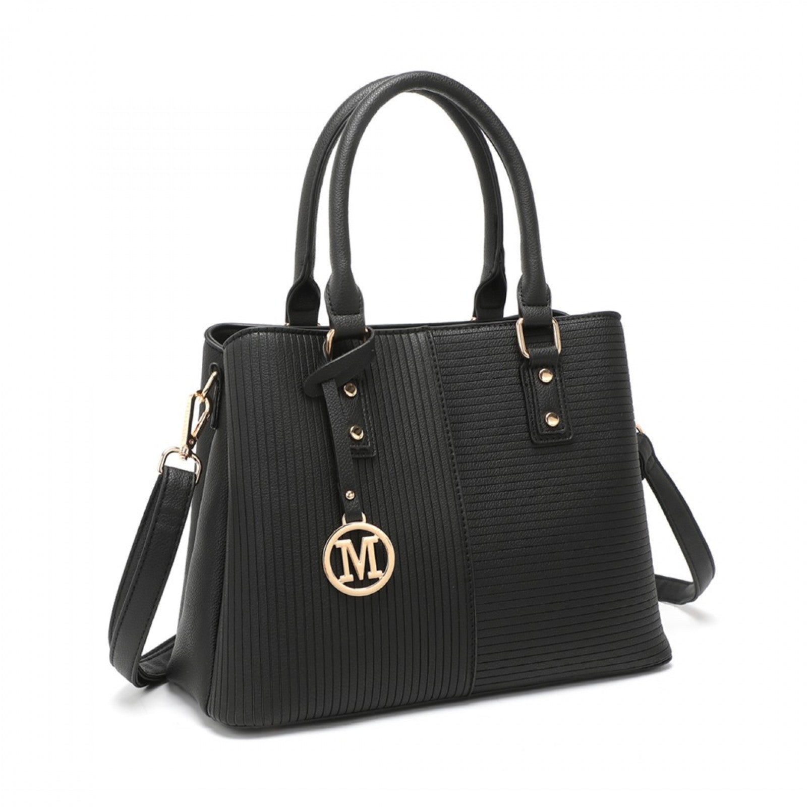 Miss Lulu Modern Elegance PU Leather Lady's Tote - Black