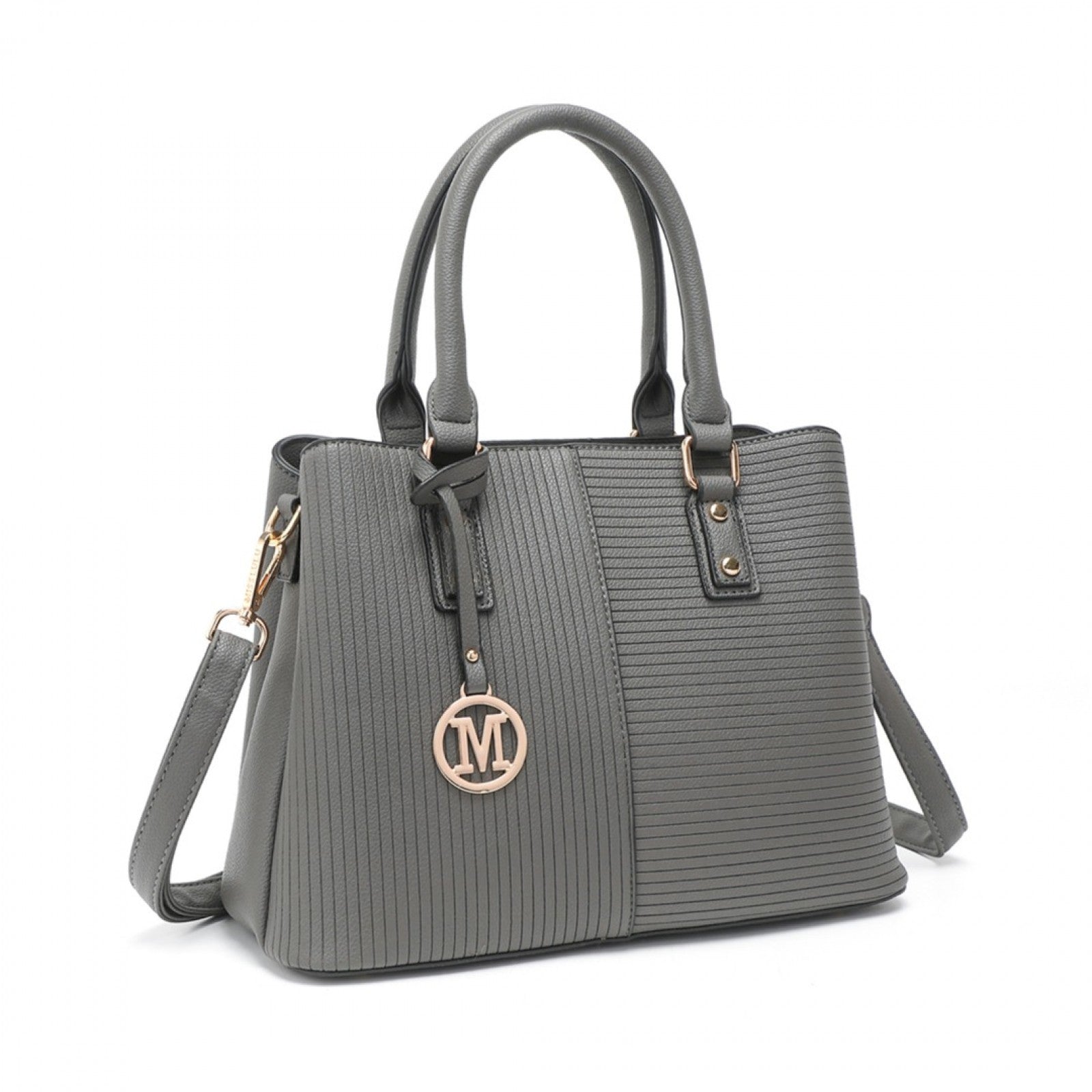 Miss Lulu Modern Elegance PU Leather Lady's Tote - Grey