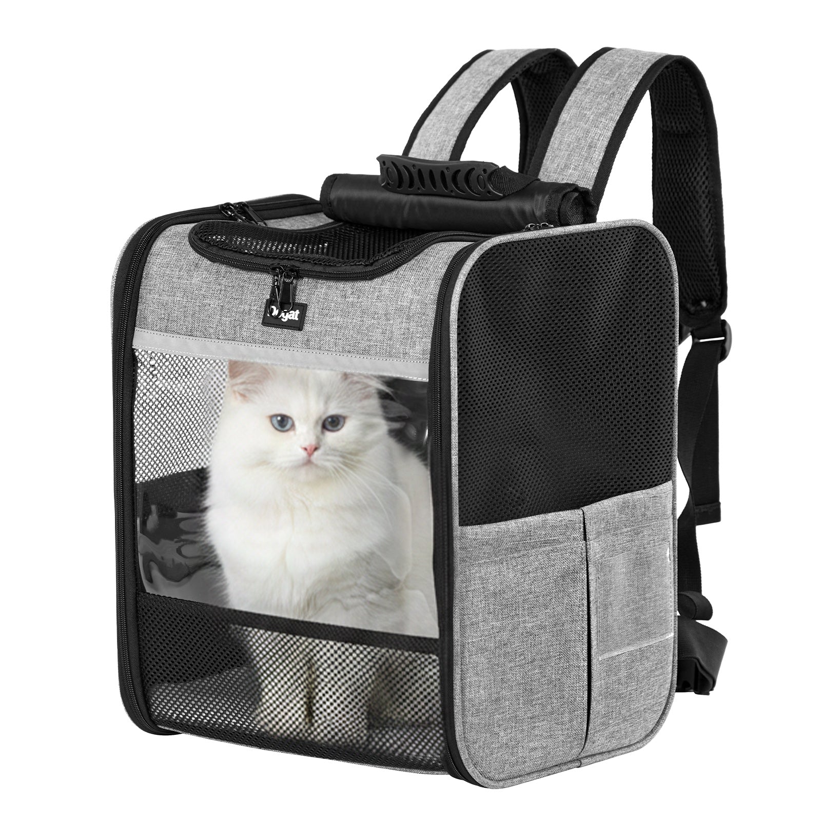 Dogat Foldable And Durable Pet Backpack Carrier Travel Bag for Cats and Small Dogs - Grey