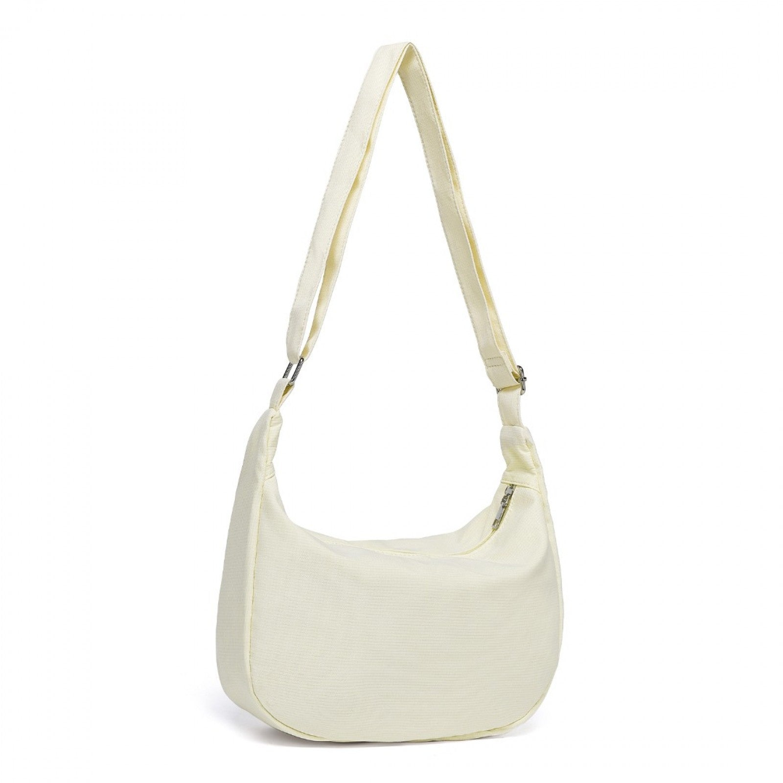 Water-resistant Portable Crescent Shoulder Cross Body Bag - Beige