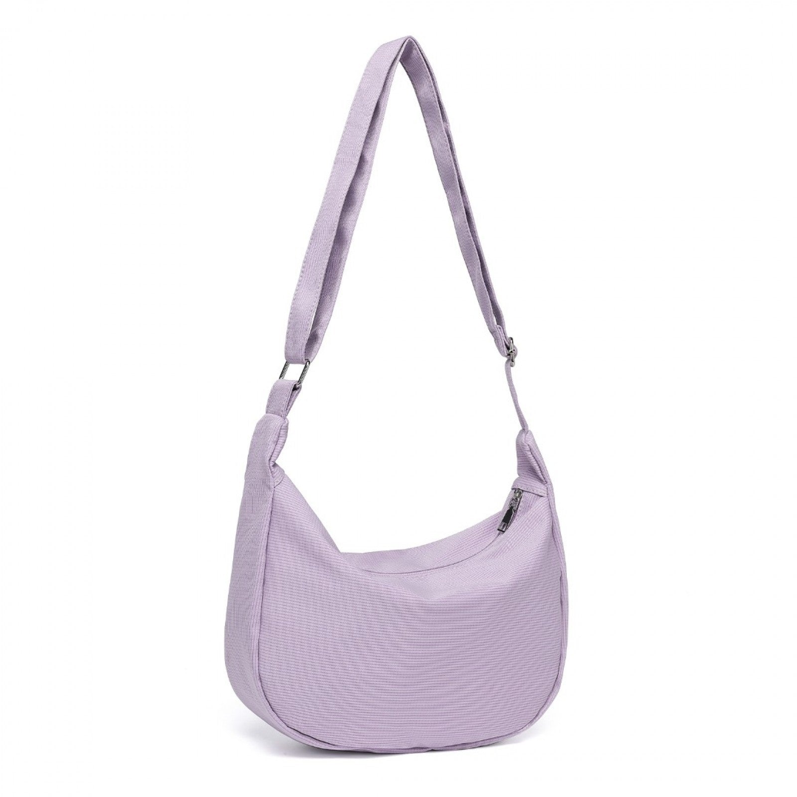 Water-resistant Portable Crescent Shoulder Cross Body Bag - Purple