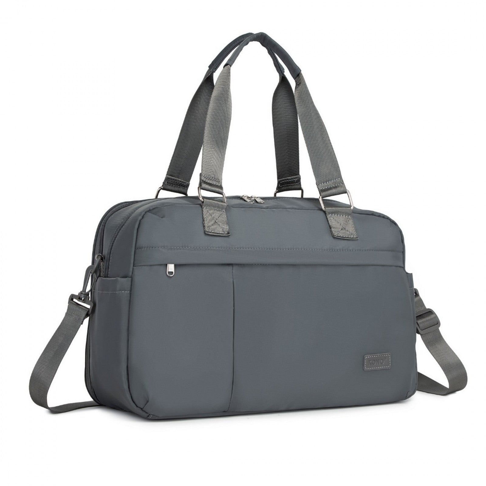 Kono Multi-functional Travel Bag Large Tote Bag & Duffle Bag with Expandable Compartment and Wet/Dry Pocket - Grey