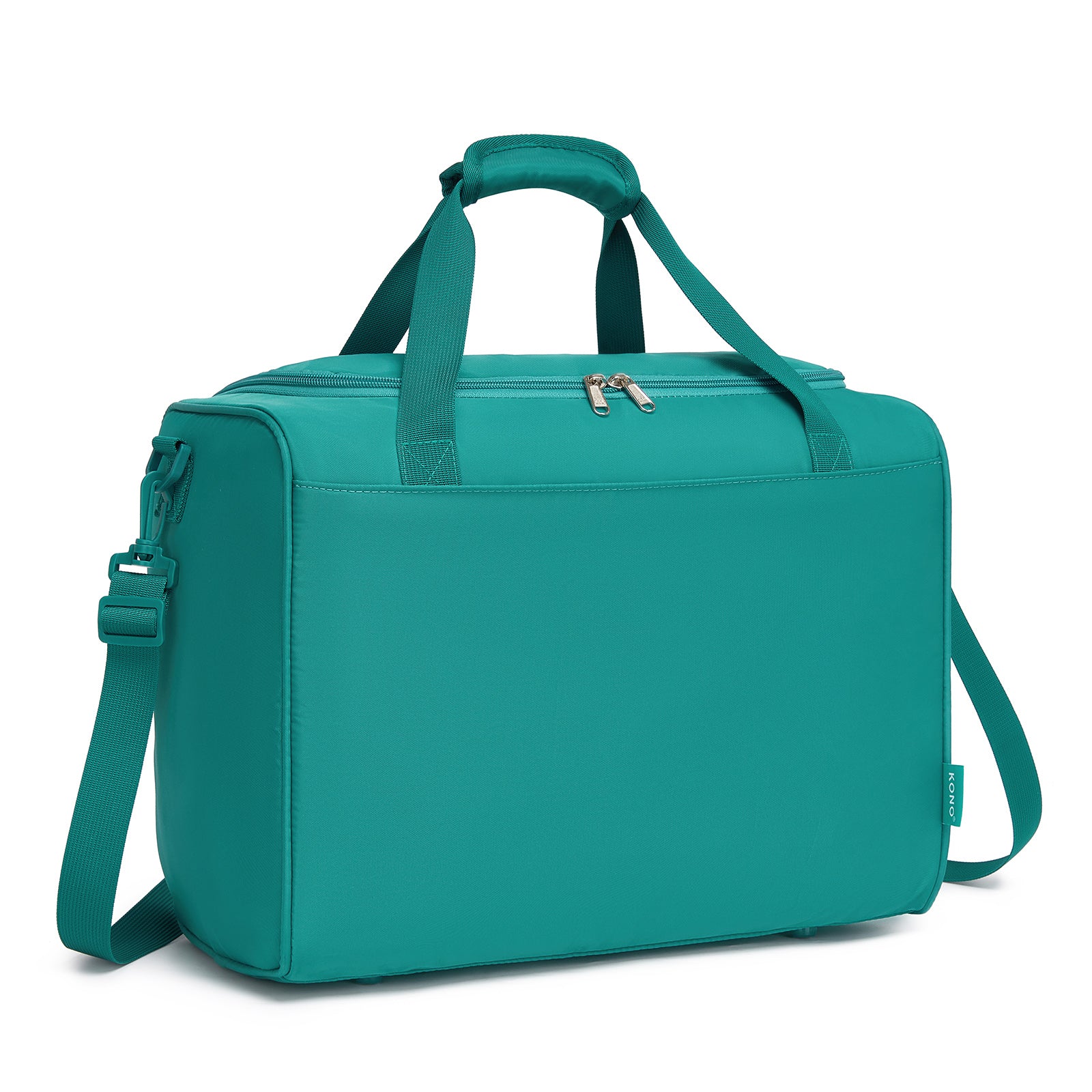 Kono Compact and Lightweight 40×30×20 Personal-Item Travel Bag - U-Zip Wide Opening And Trolley Sleeve - Blue and Green