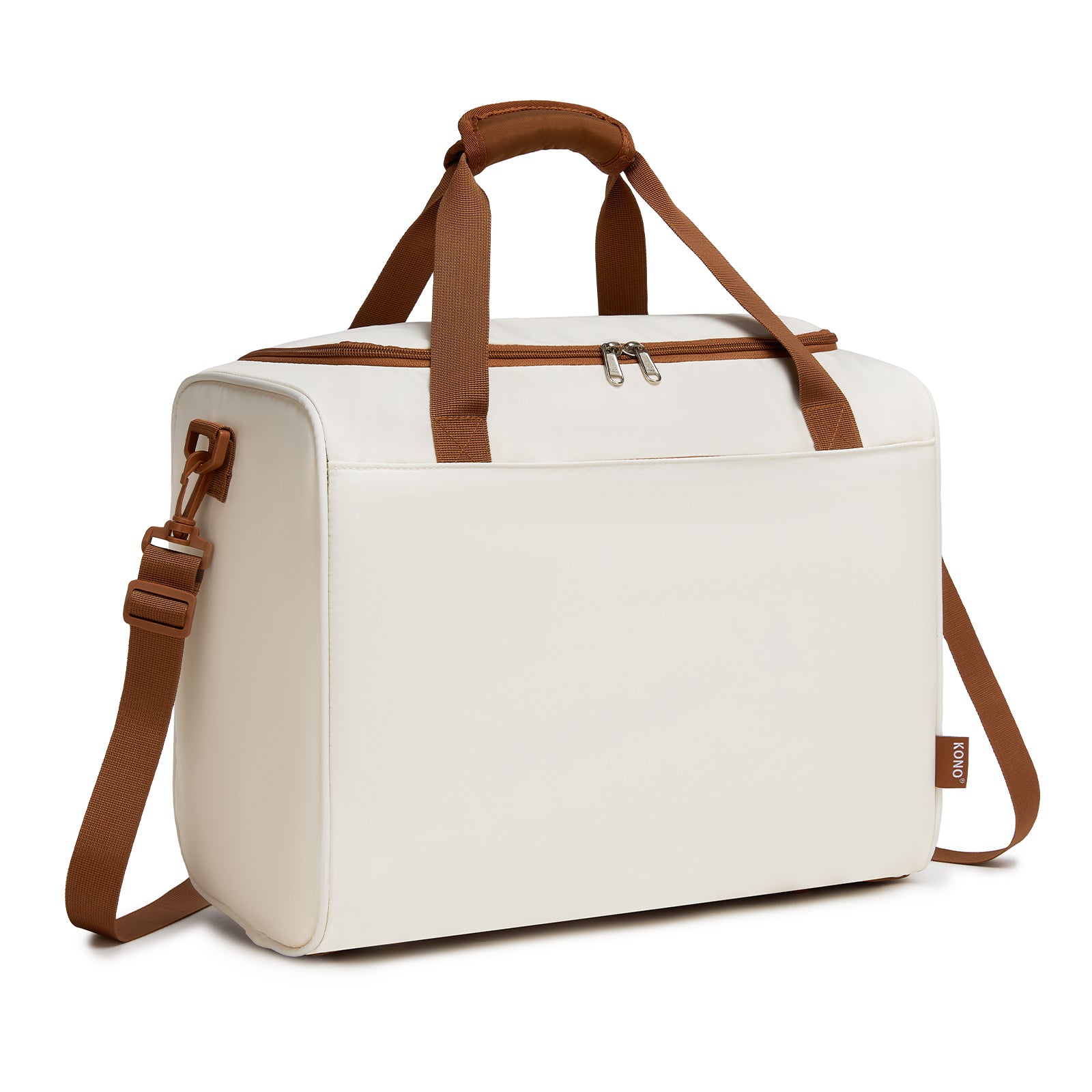 Kono Compact and Lightweight 40×30×20 Personal-Item Travel Bag - U-Zip Wide Opening And Trolley Sleeve - Cream