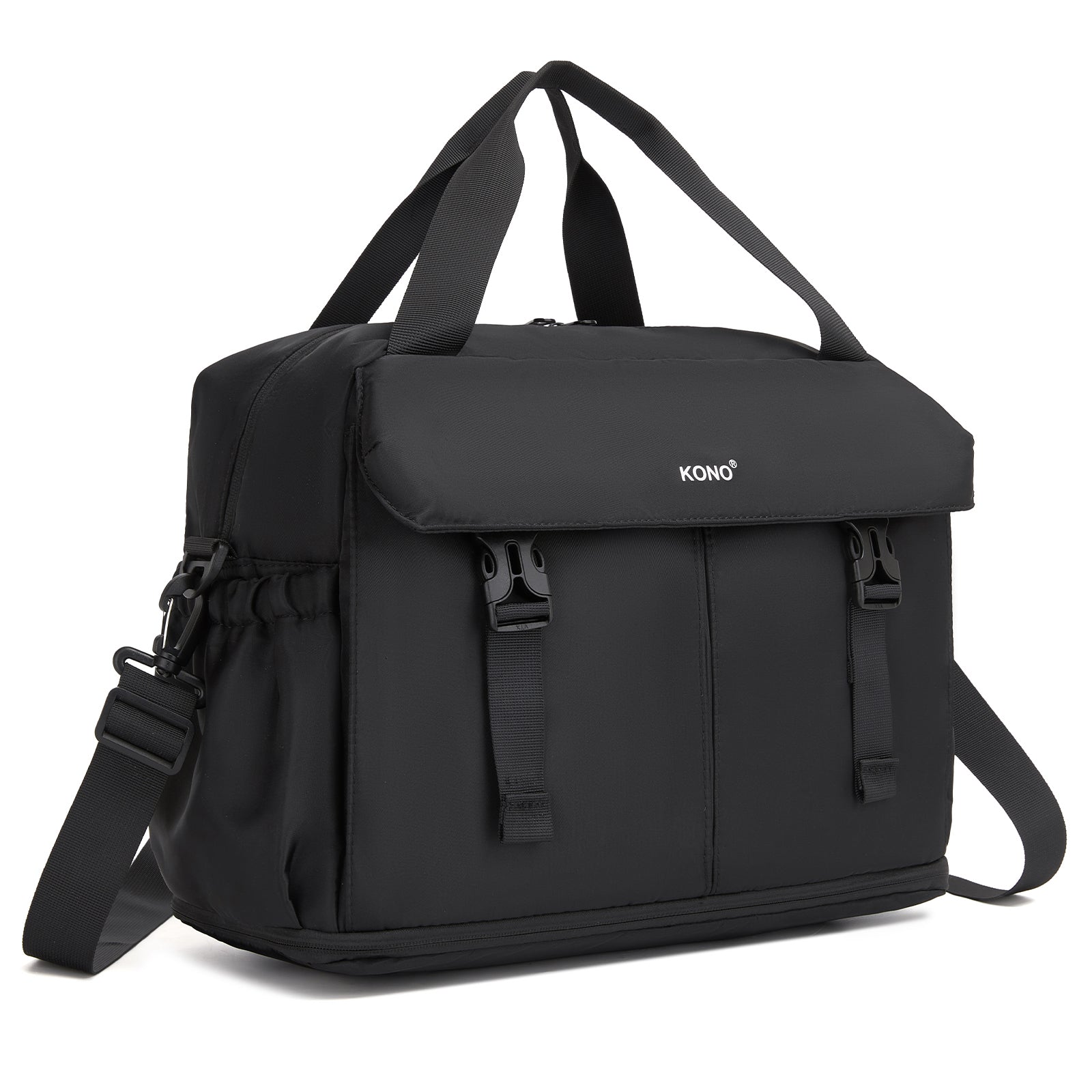 Kono Expandable Cabin Travel Bag 40×30×20cm - Large Capacity, Water-Resistant, Multi-Compartment Weekend & Carry-On Tote - Black