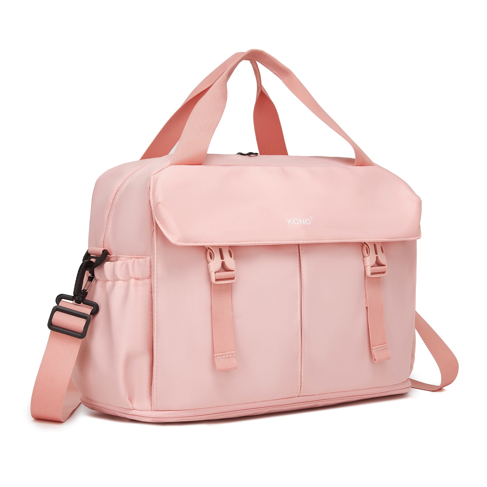 Kono Expandable Cabin Travel Bag 40×30×20cm - Large Capacity, Water-Resistant, Multi-Compartment Weekend & Carry-On Tote - Pink