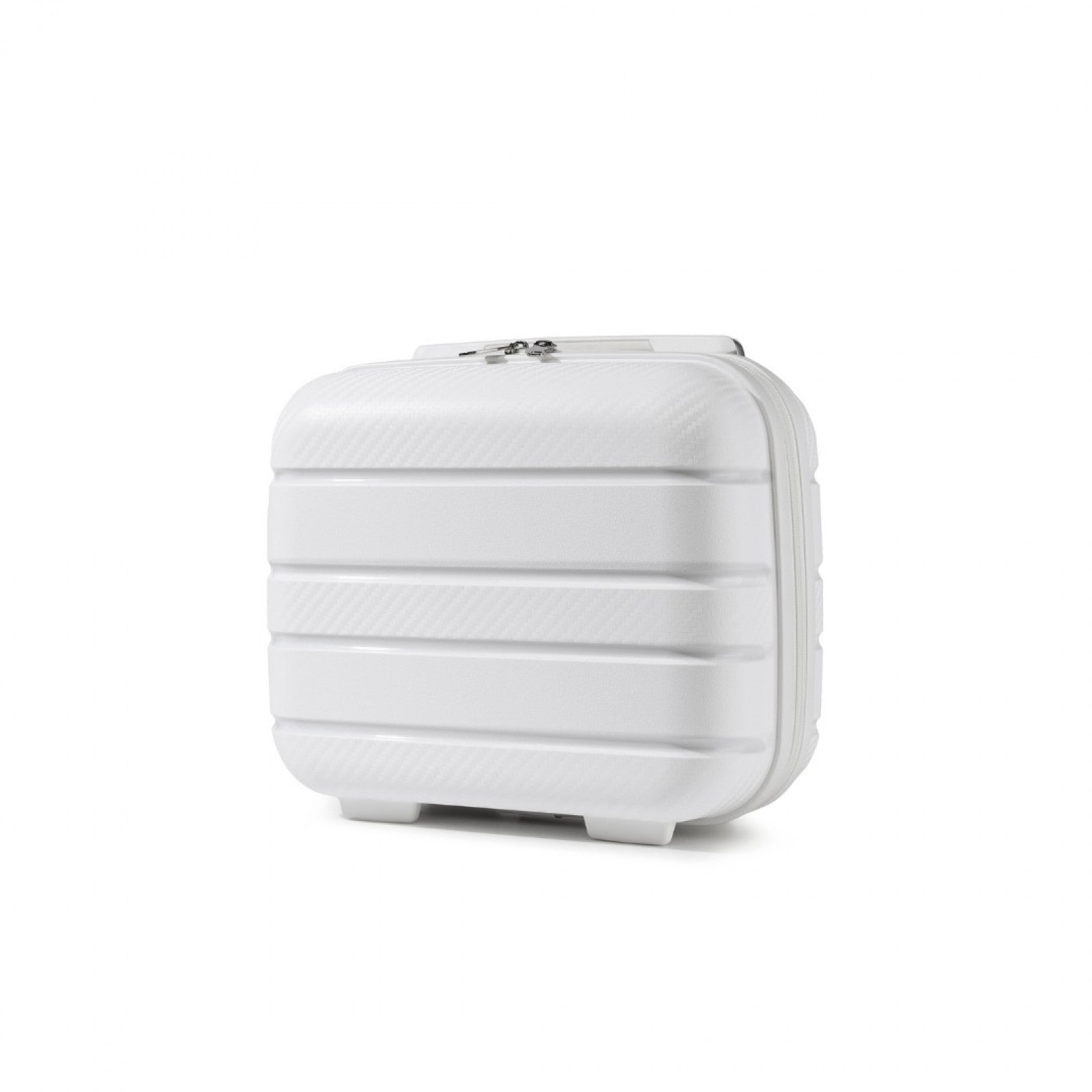 Kono 14 Inch Multi Texture Hard Shell PP Vanity Case - Classic Collection - White