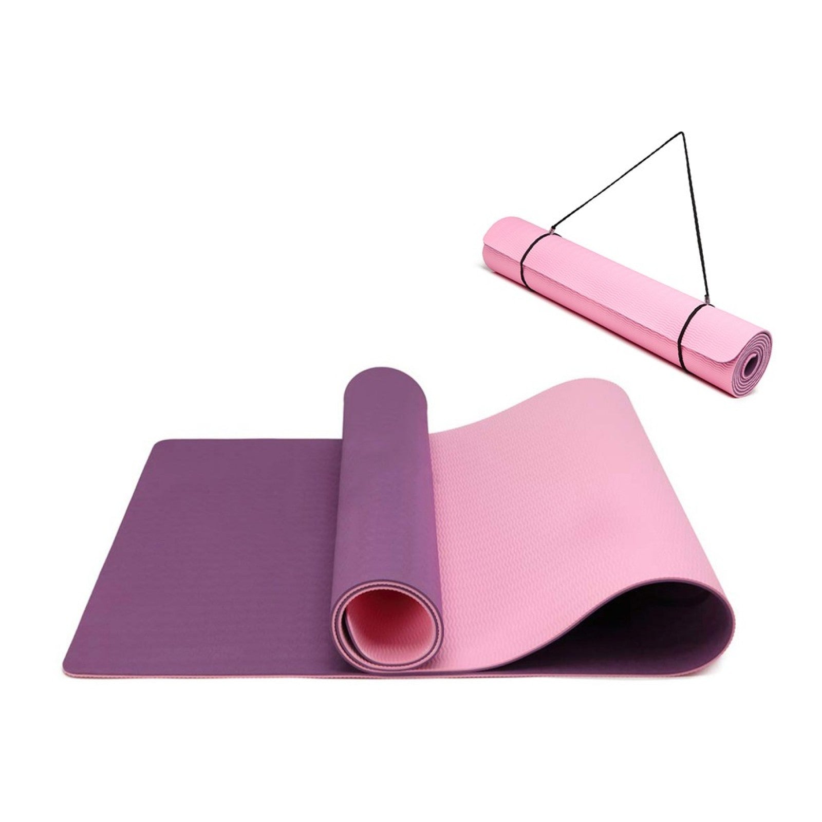 Kono TPE Non-slip Classic Yoga Mat - Purple And Pink